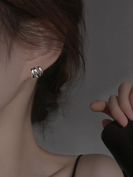 Winding Shaped Small Simple French Joker Earrings