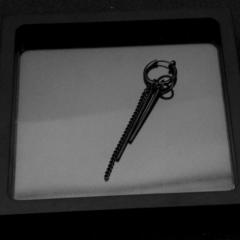 Men's Punk Titanium Steel Unisex Style No Earrings