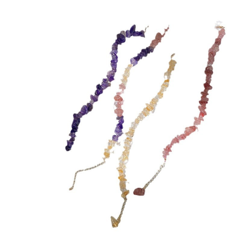 Broadcast Fresh Strawberry Quartz Amethyst Female Bracelets