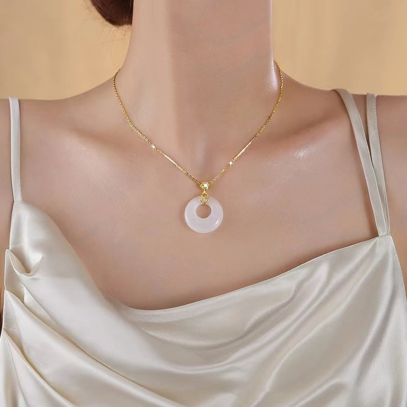 Women's Lucky Peace Buckle Personalized Cold Style Simple Design Necklaces