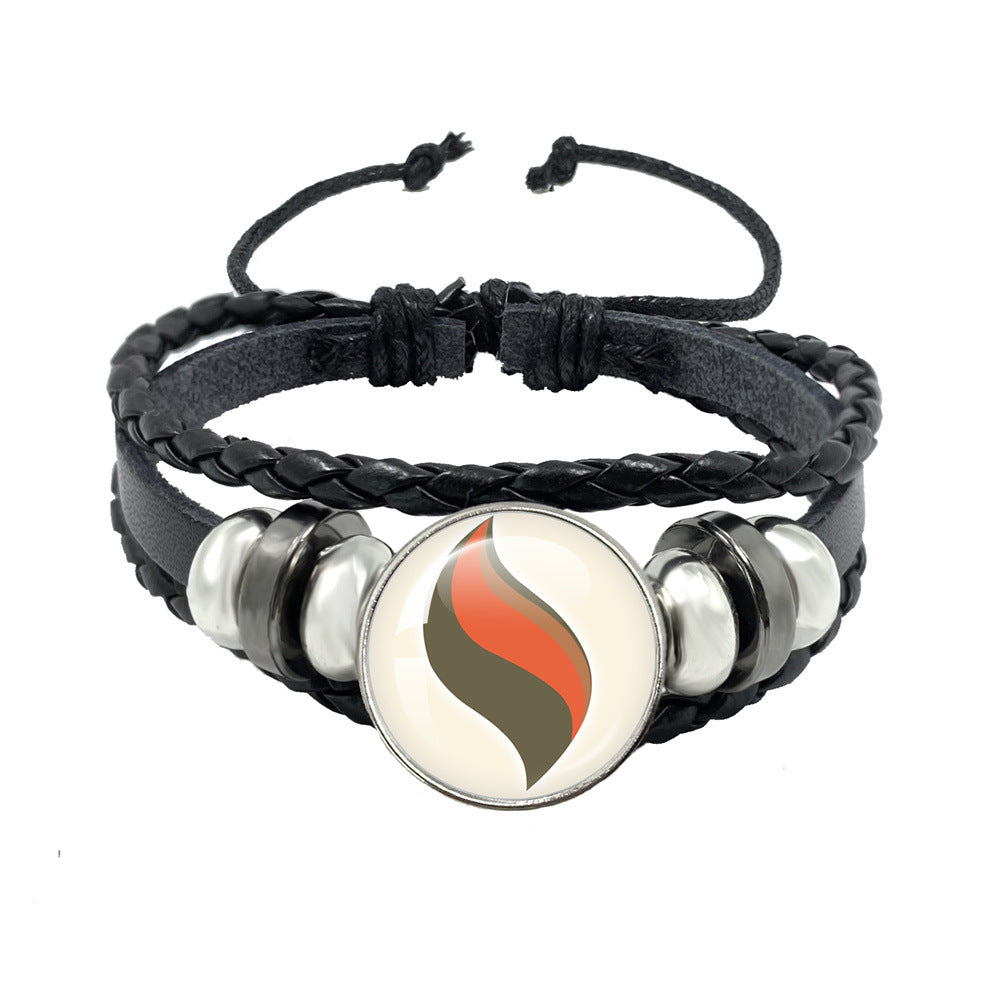 Women's & Men's Leather Time Stone Woven Hand Jewelry Bracelets