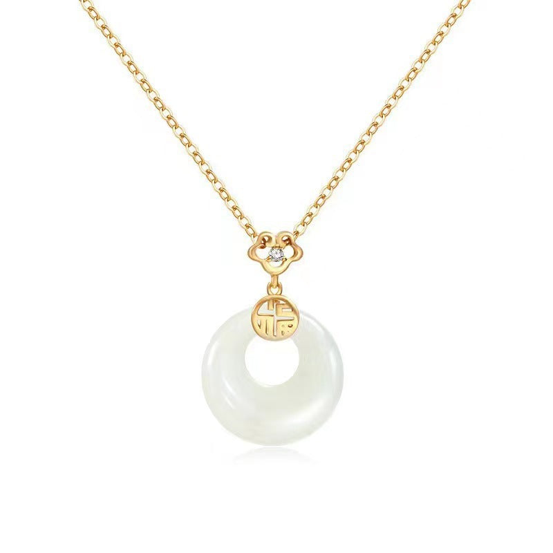 Women's Lucky Peace Buckle Personalized Cold Style Simple Design Necklaces