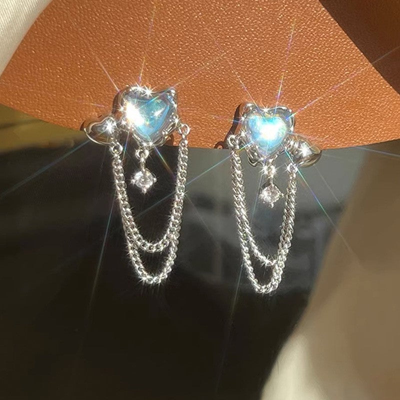 Women's Luxurious Style Long Fringed Pearl Niche Design Earrings