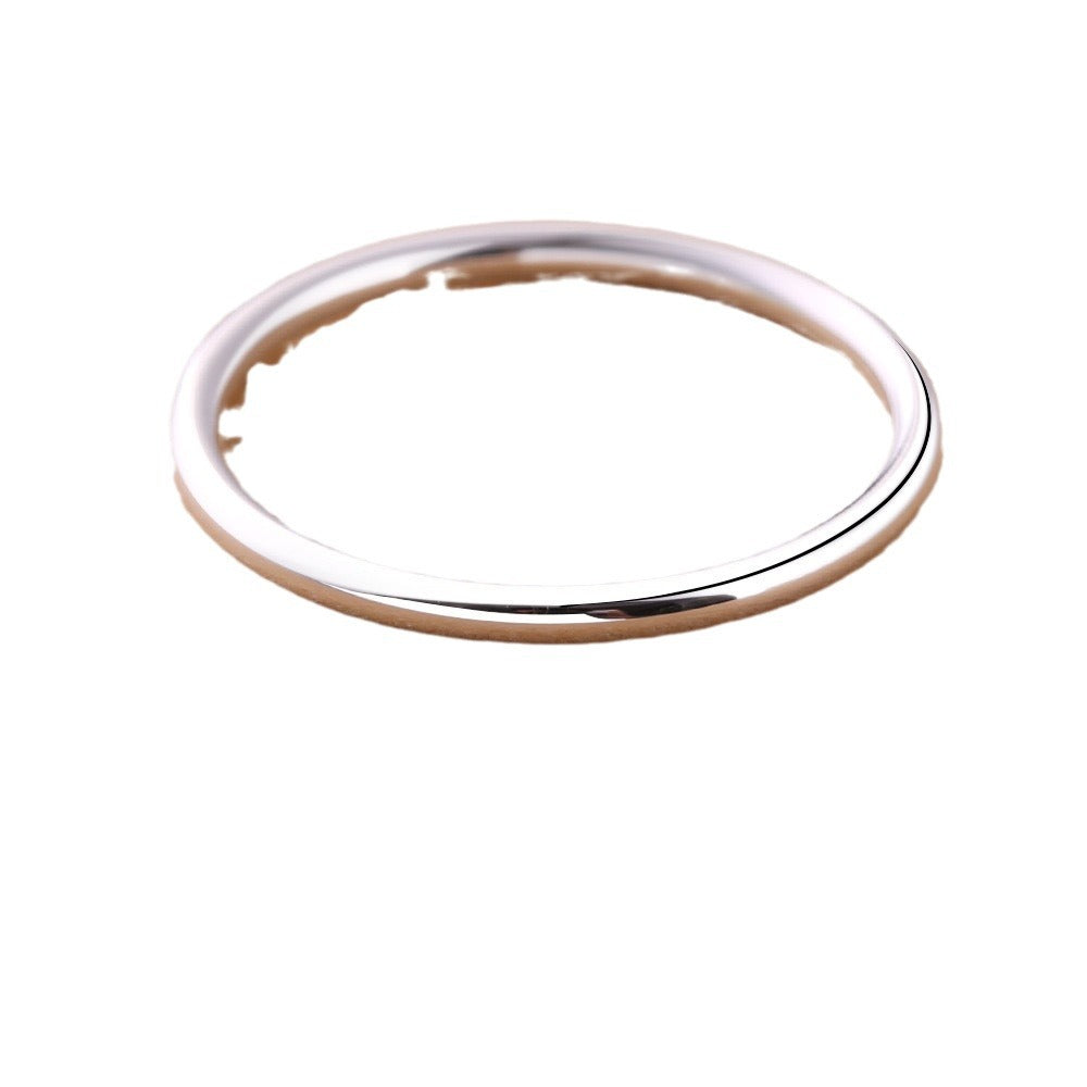 Pure Sier Female Male Simple Sterling Rings