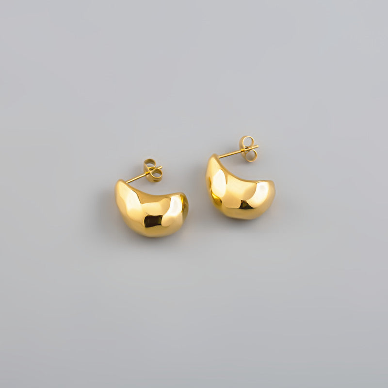 Titanium Steel Water Drop Ear Stylish Glossy High-grade Vacuum Vapor Rings