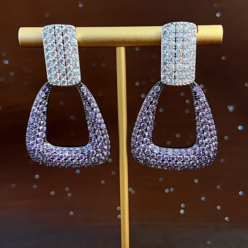 Oil Oval Geometric French Retro Special Earrings