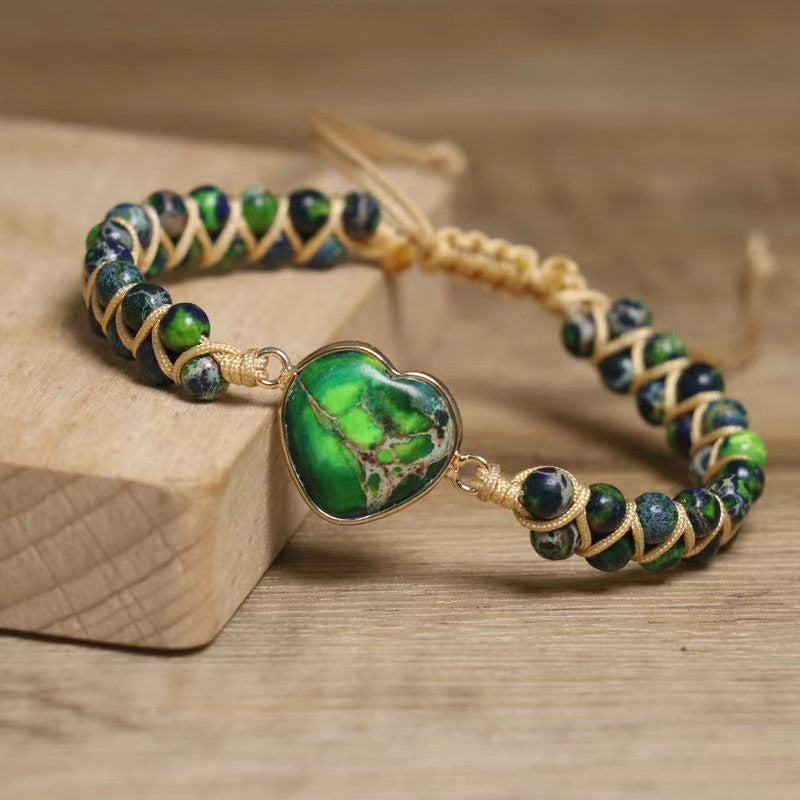 Emperor Stone Heart Shaped Double Layer Bracelets