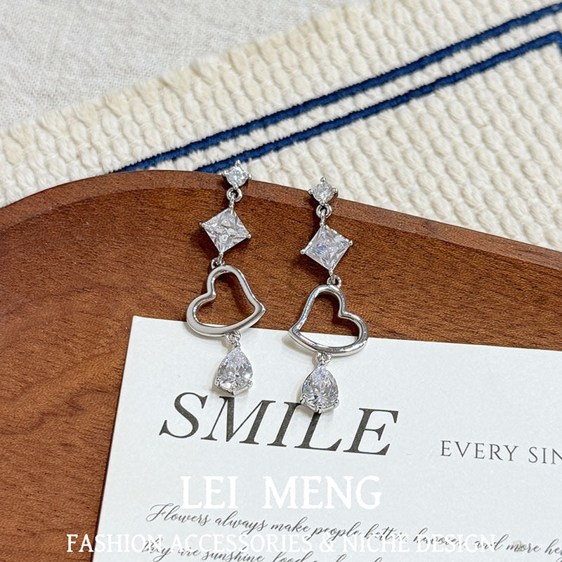 Zircon Tassel Female Simple Light Luxury Earrings