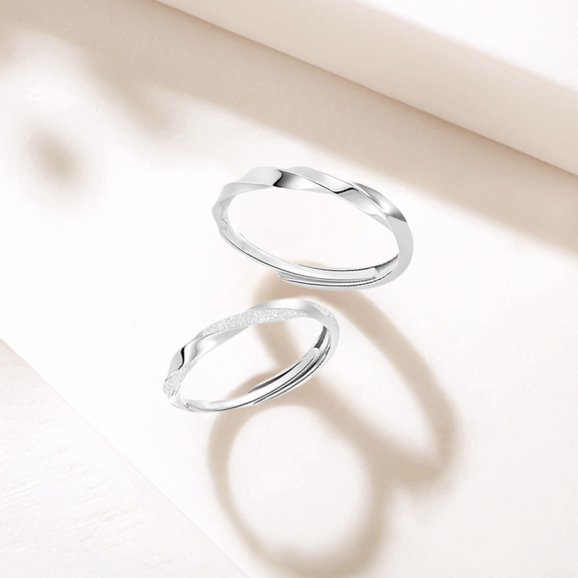 Women's & Men's Mobius Pure Sier Couple Design For Rings
