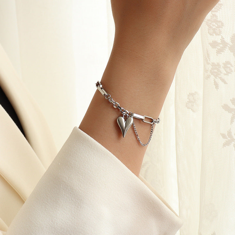 French Tassel Love Cold Style Titanium Steel Gold Bracelets
