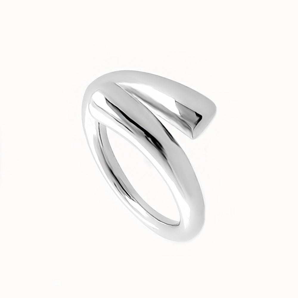 Trendy Simple Glossy Cross Titanium Steel Rings