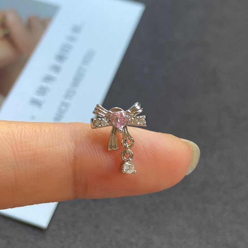 Titanium Steel Niche Super Flash Ear Bone Pin Small Earrings