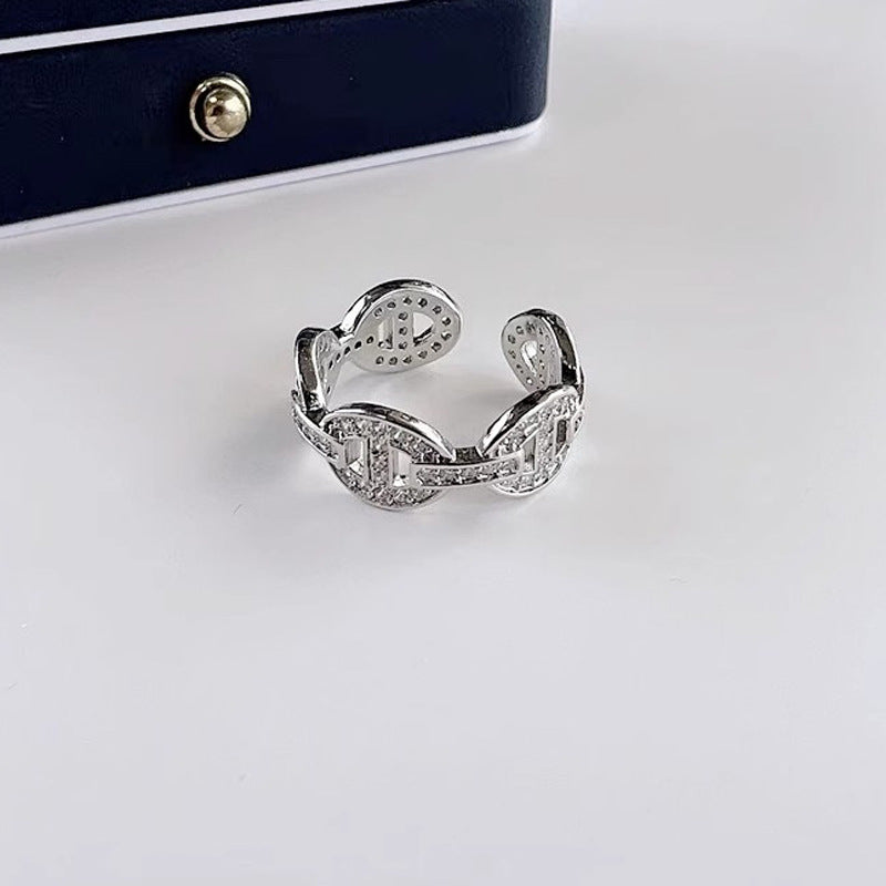 Rhinestone Zircon Pig Nose Female Fashion Personality Affordable Luxury Rings