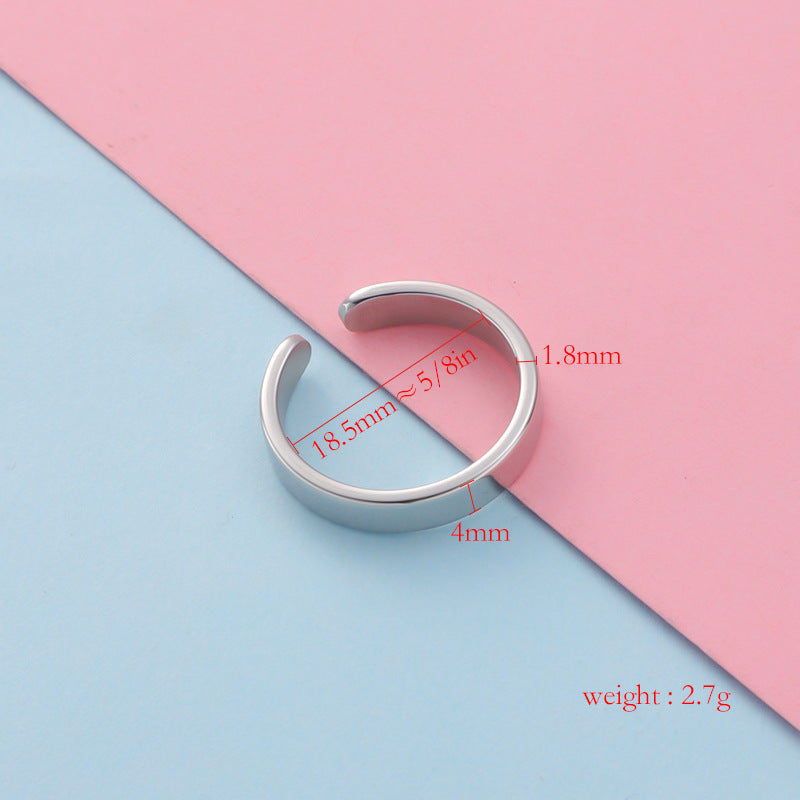 High-grade Pure Shiny Side Big Finger Stainless Steel Shaped Rings