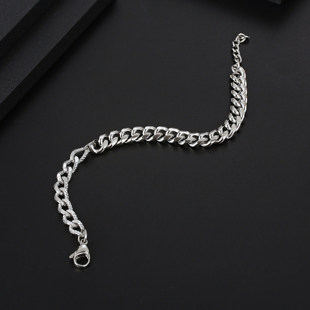 Women's & Men's Niche Twin Cuban Link Chain Titanium Bracelets