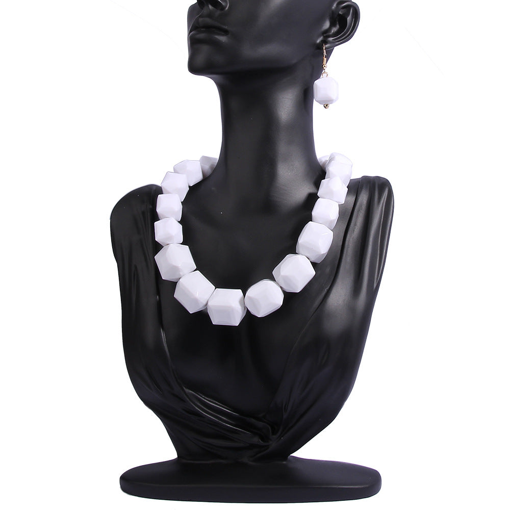 Fashion Geometry Pattern Acrylic Handmade Beaded Earrings