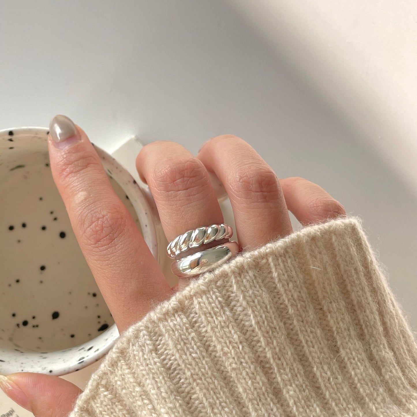 Style Minority Simple Personality Sterling Sier Female Rings