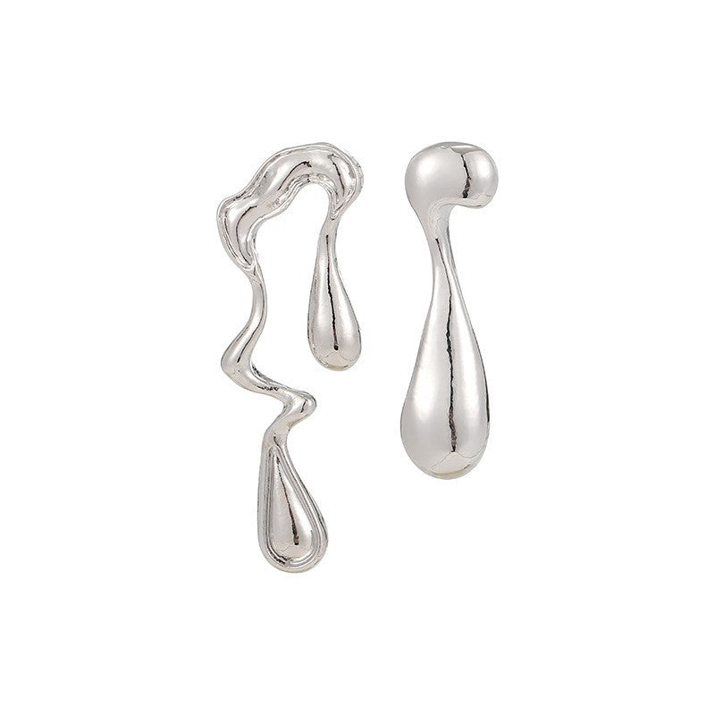 Irregular Line Water Drop Small Jewelry Earrings