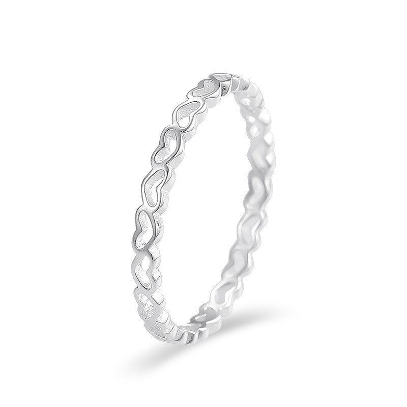 Women's Cold Style Simple Solid Closed Sterling Sier Light Rings