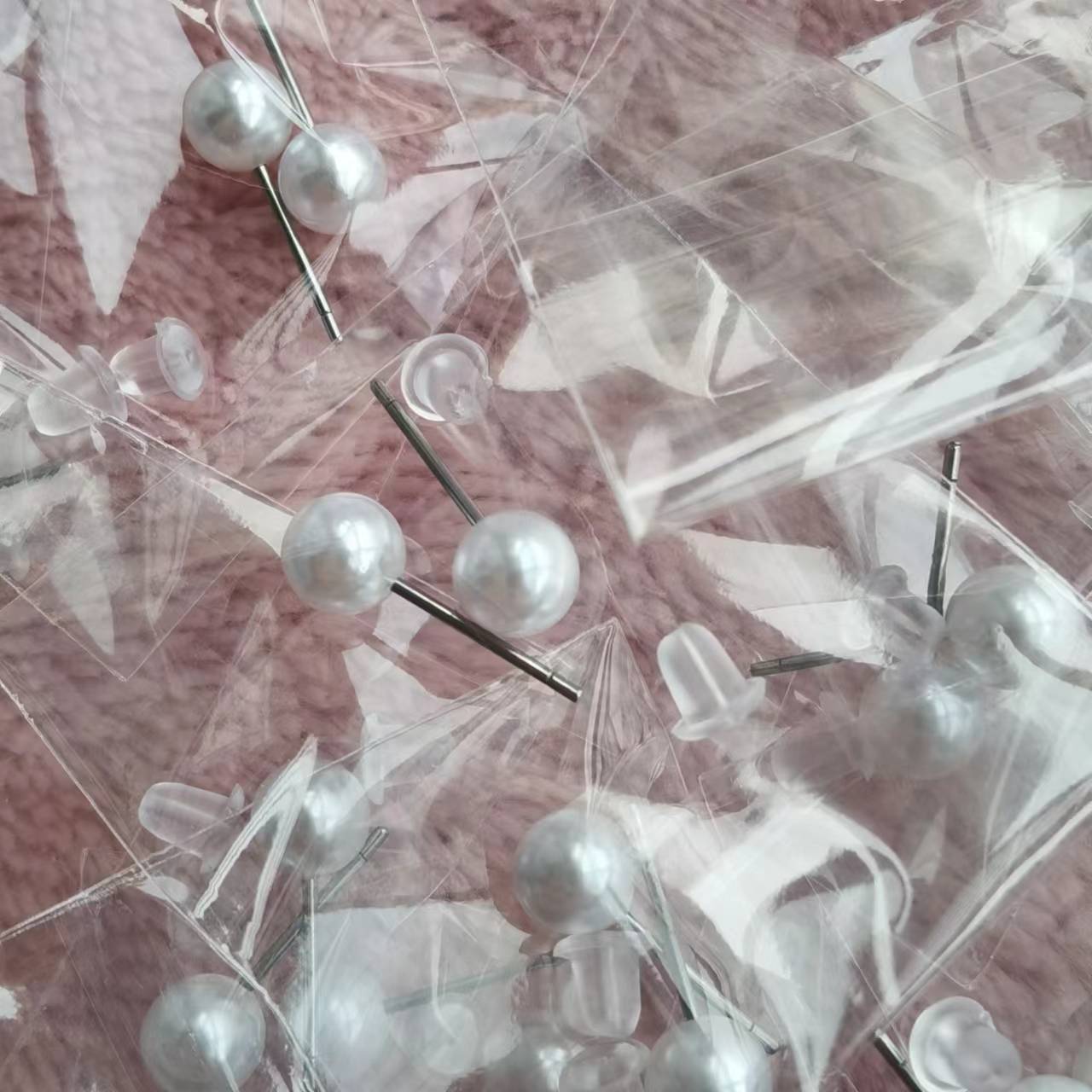 Ornament Temperament Steel Needle Simple White Earrings