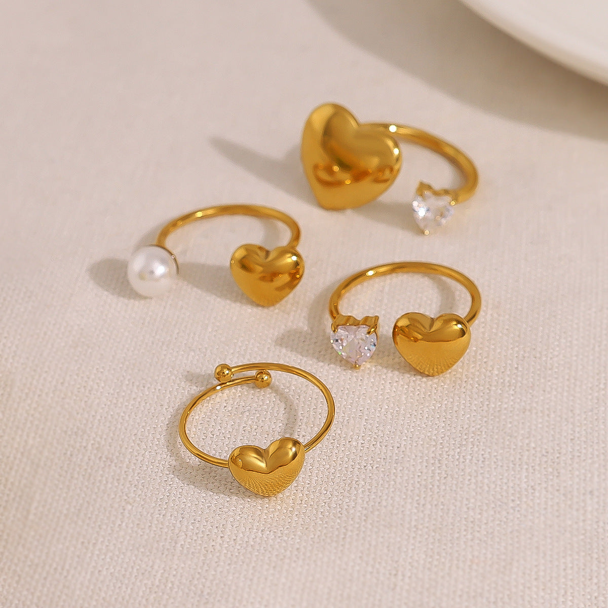 Commuter Love Open-end Pearl Stylish Simple Personality Geometric Rings