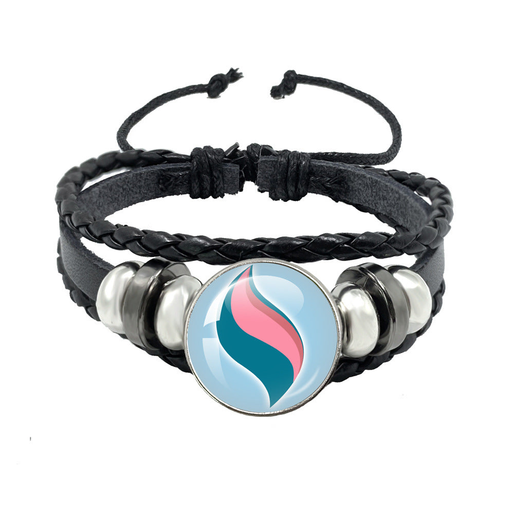 Women's & Men's Leather Time Stone Woven Hand Jewelry Bracelets