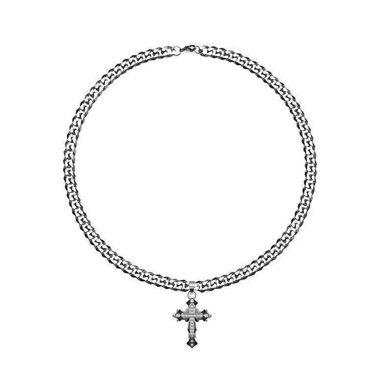 Men's Cuban Link Chain Cross Trendy Hip Necklace