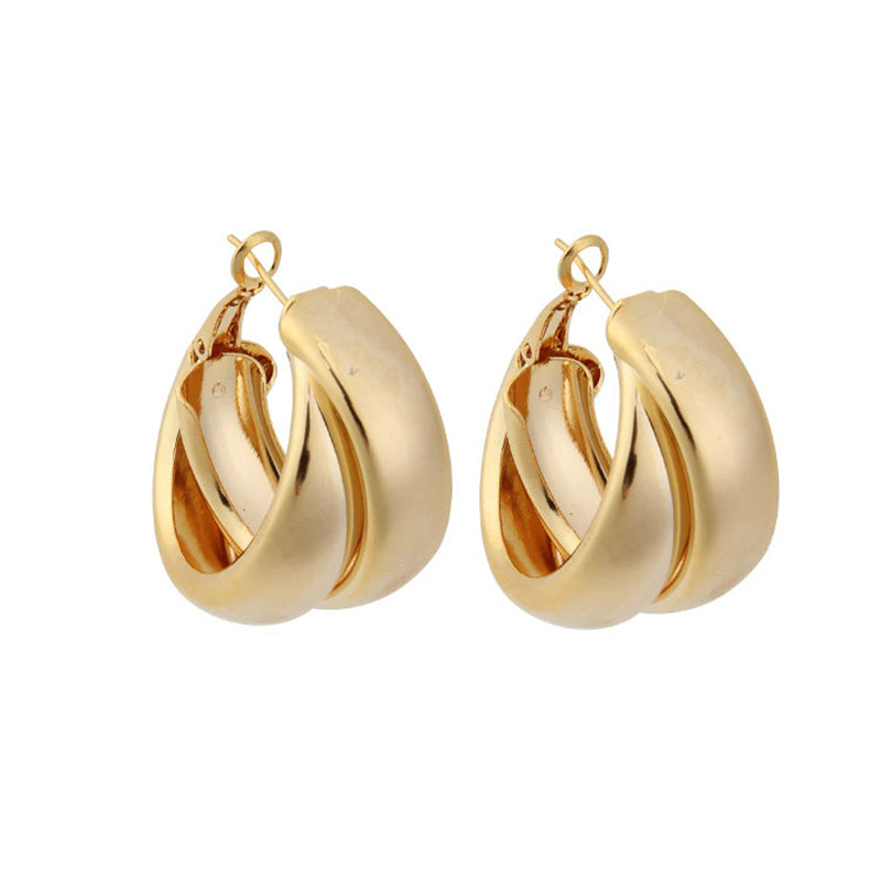 Women's Metallic Simple Fashion Design Sense Exaggerated Earrings