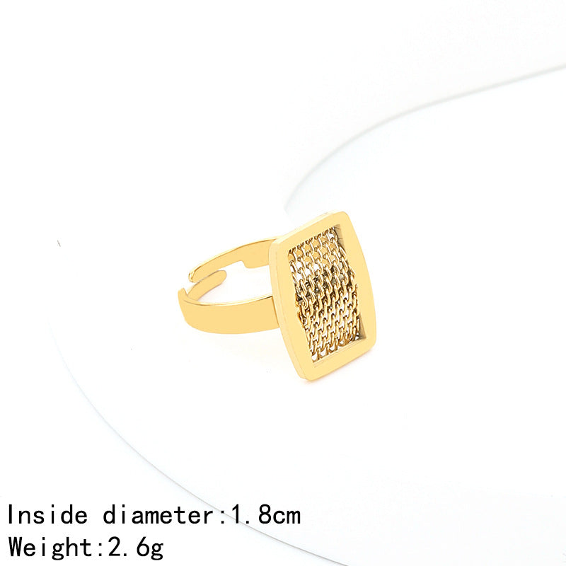 Women's Fashion Simple Stainless Steel Open Geometric Rings