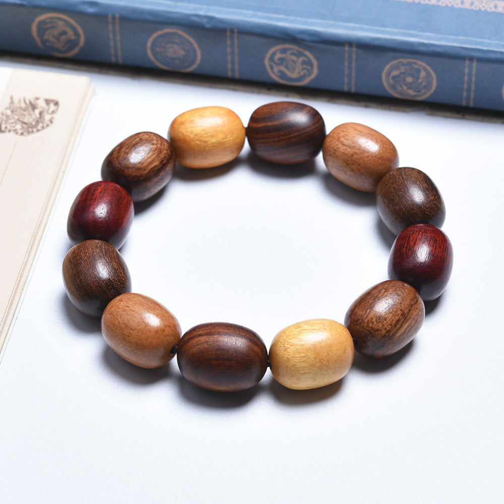 Women's & Men's Bamboo Festival Six Words Proverbs Moonstone Rosary Single Circle Bracelets