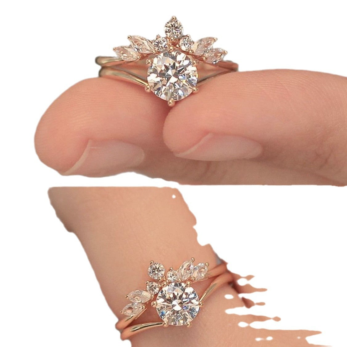 Women's Alloy Couple Simple Rose Gold Set Rings