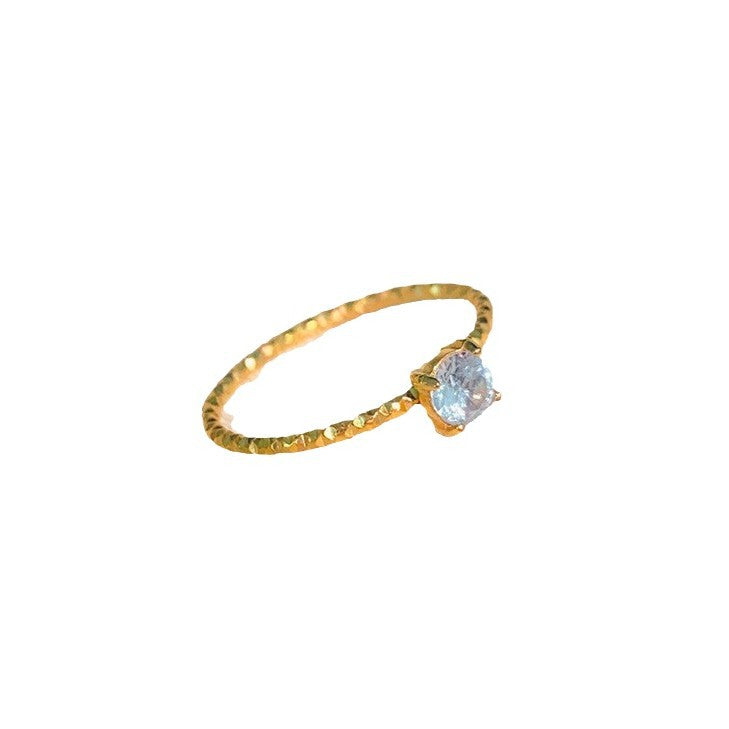 Women's Starry Sky Super Flash Single Diamond Little Rings