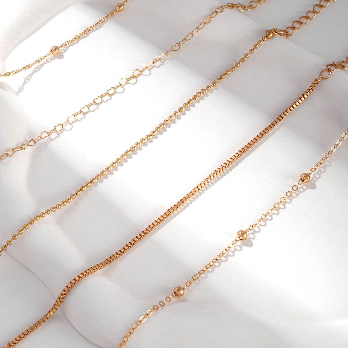 Women's Alloy Round Beads Chain Box Simple Bracelets