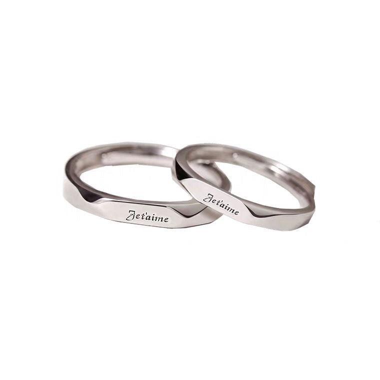Men's Sier-plated French Female Couple Trendy High Sense Ring