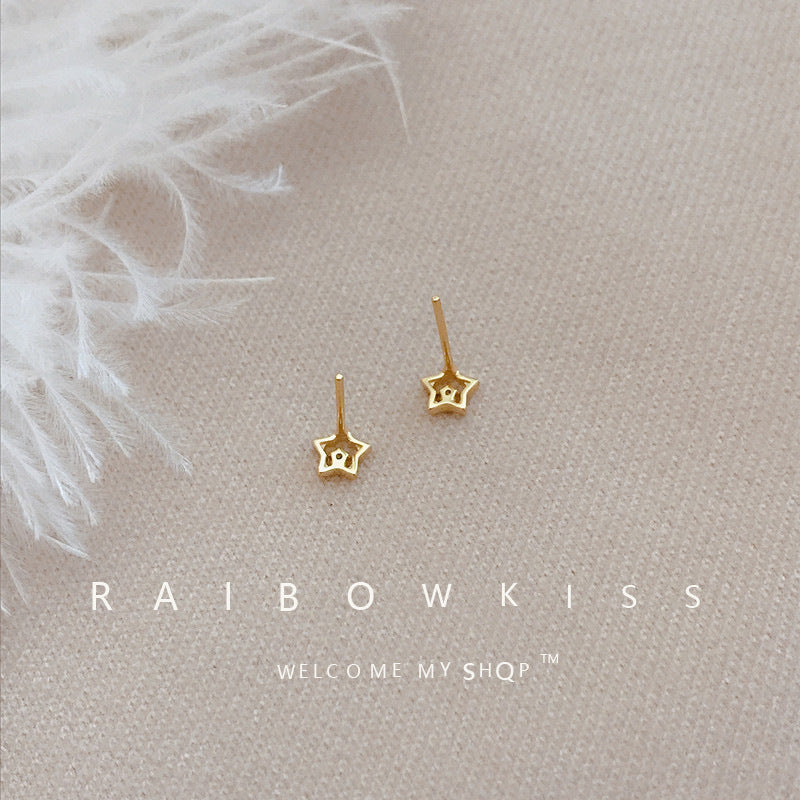 Women's Star Ear Design Trendy Pentagram Simple Earrings