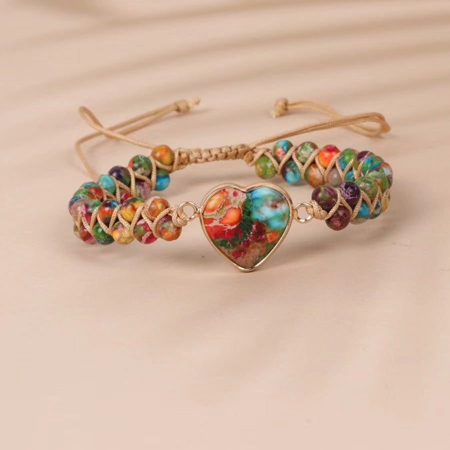 Emperor Stone Heart Shaped Double Layer Bracelets