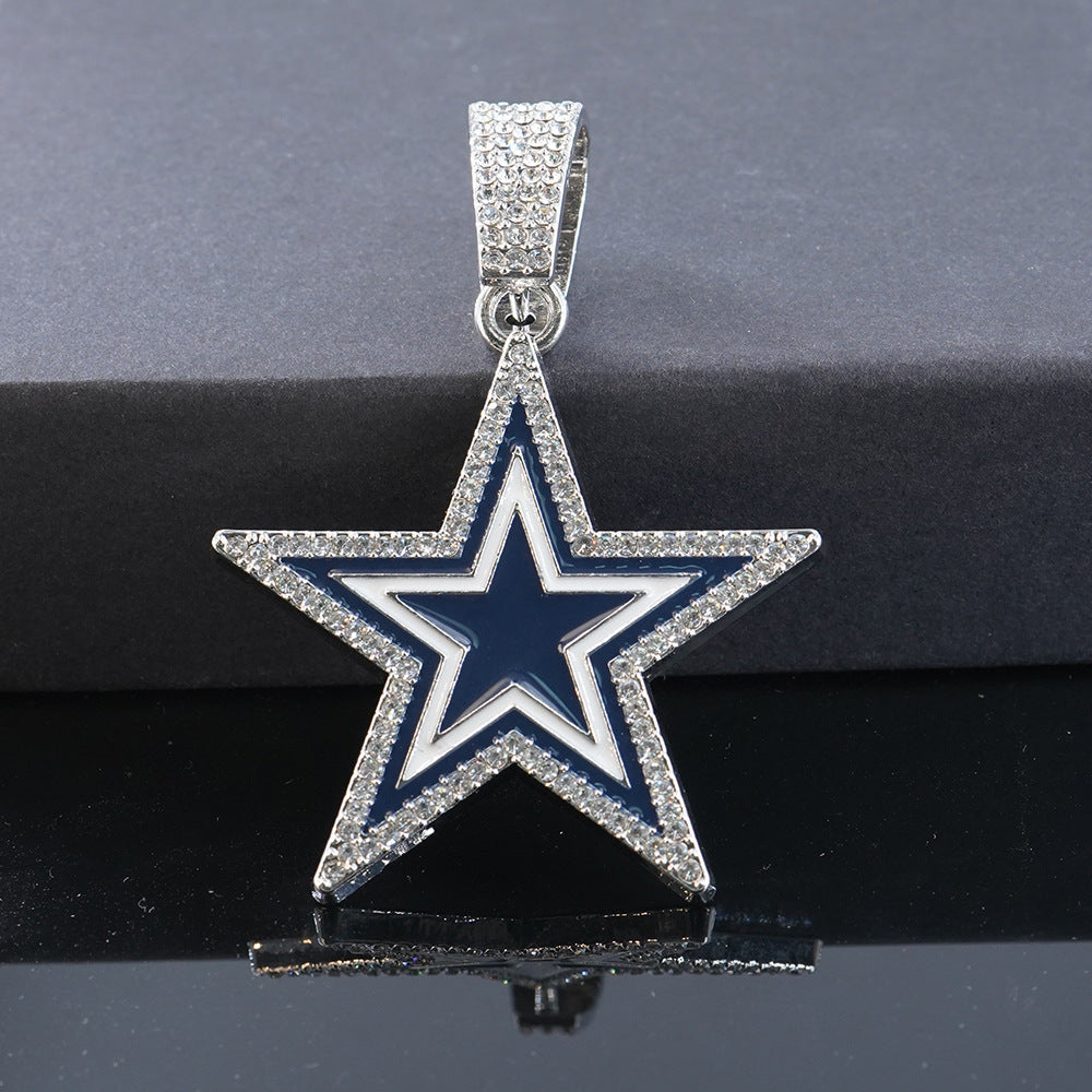 Blue Dripping Dallas Cowboy Rugby Team Pendants