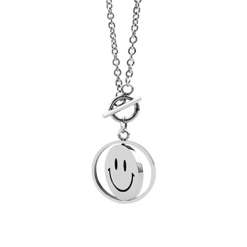 Women's & Men's National Fashion Rotating Smiley Street Double-sided Necklaces