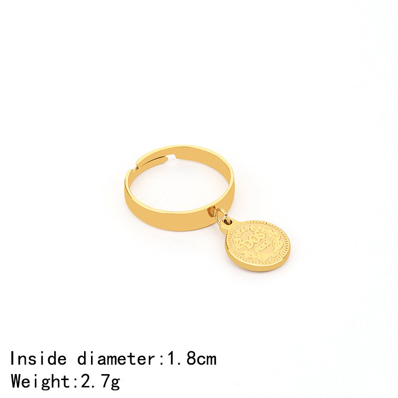 Women's Fashion Simple Stainless Steel Open Geometric Rings