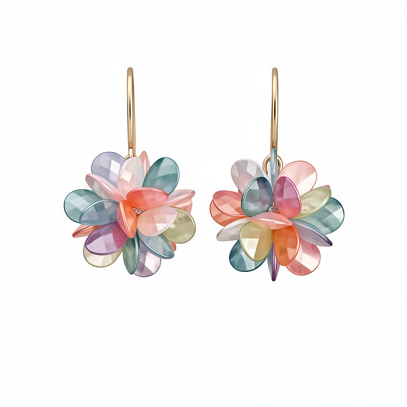 Women's Style Pearl Floral Ball Sweet Fresh Elegant Light Luxury High-grade Earrings