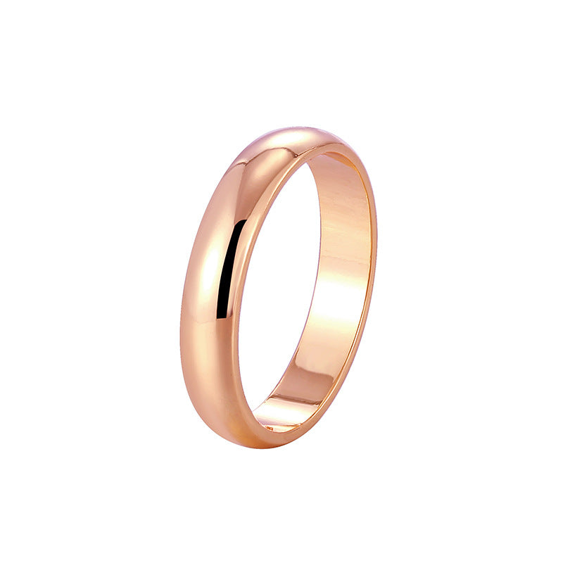 Light Luxury Minimalist Design Glossy Female Simple Gold Plated Ring