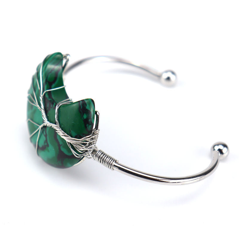 Handmade Sier Winding Lucky Tree Natural Bracelets