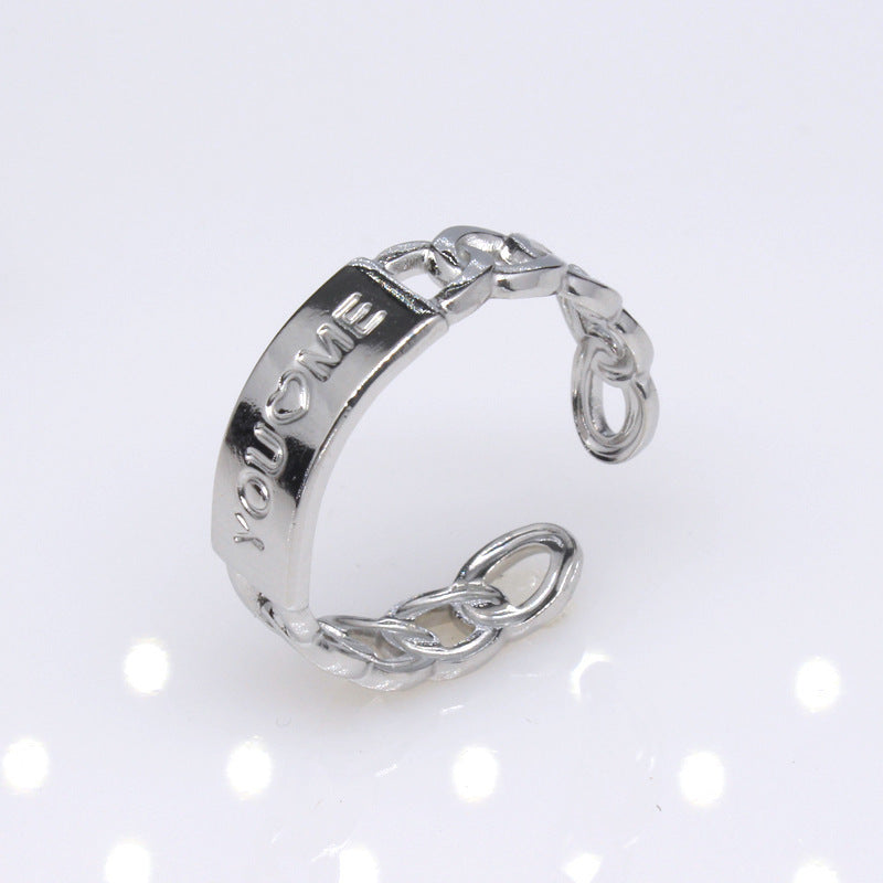 Women's & Men's Open Stainless Steel Type Adjustable Geometric Rings