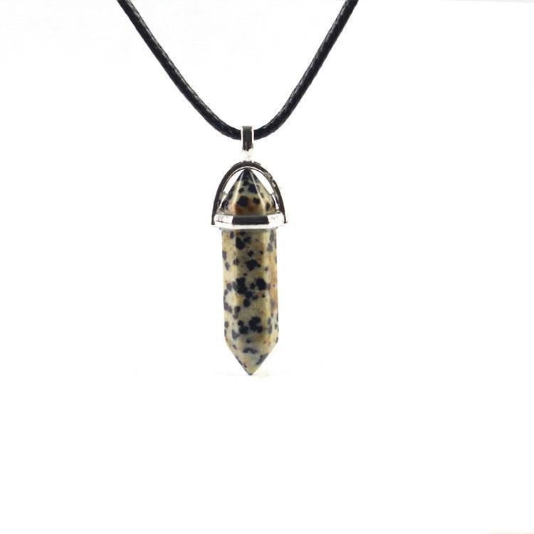 Natural Stone Hexagon Prism Fashion Crystal Necklaces