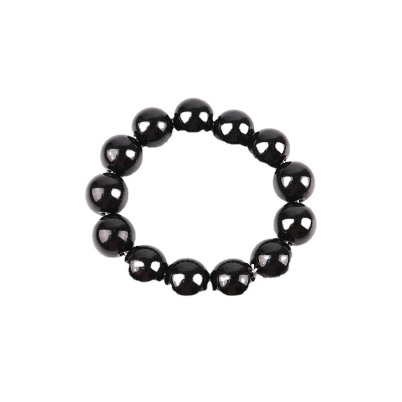 Obsidian Popular Ornament Beads Pure Black Bracelets