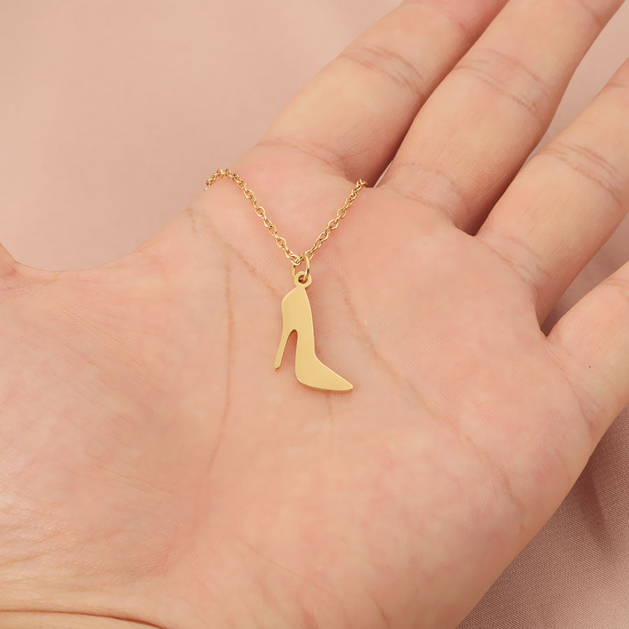Creative High Heels Finishing Polish Stainless Steel Small Necklaces