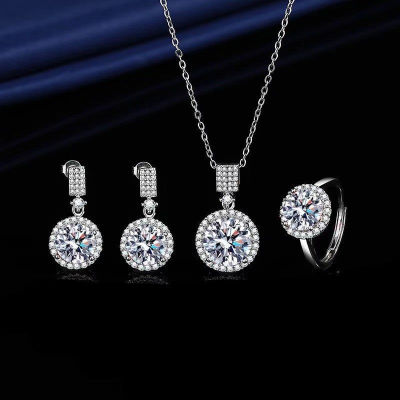 Women's Blue Red Yellow Green Purple White Gemstone Zircon Princess Jewelry Set