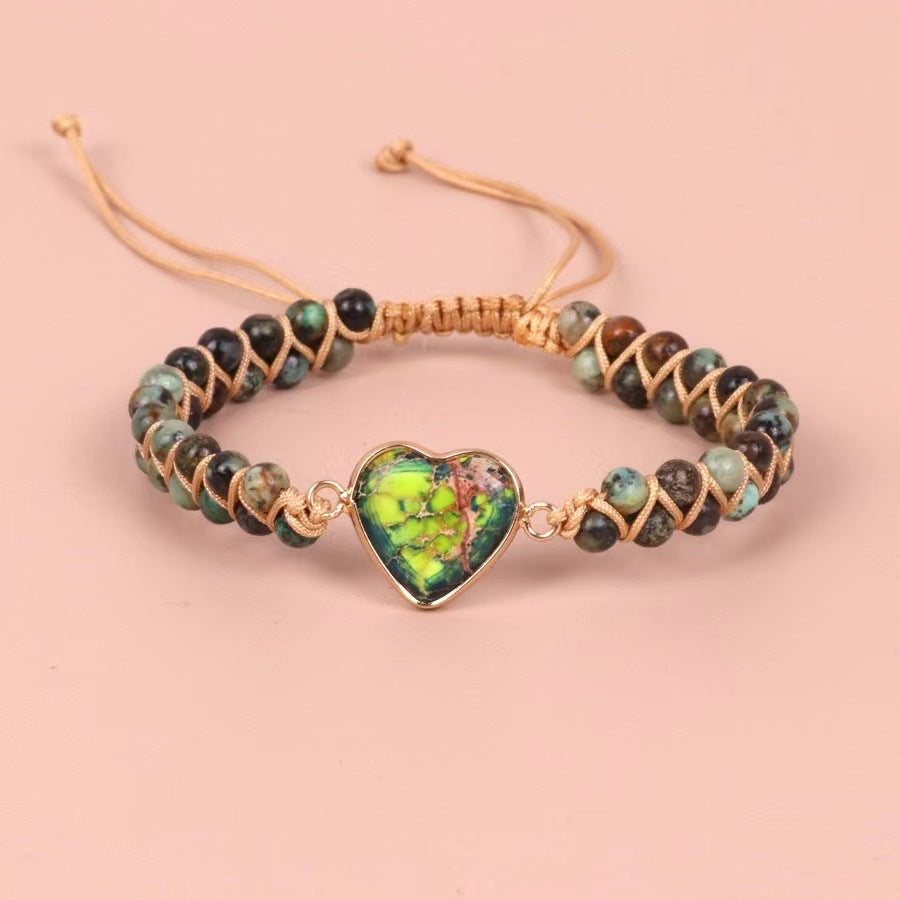 Emperor Stone Heart Shaped Double Layer Bracelets