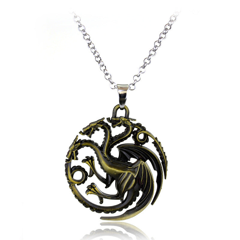 Films Television Nine Family Dragon With Three Heads Necklaces