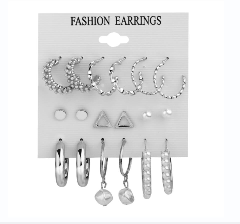 Pearl Creative Tassel Suit Boho Flower Earrings